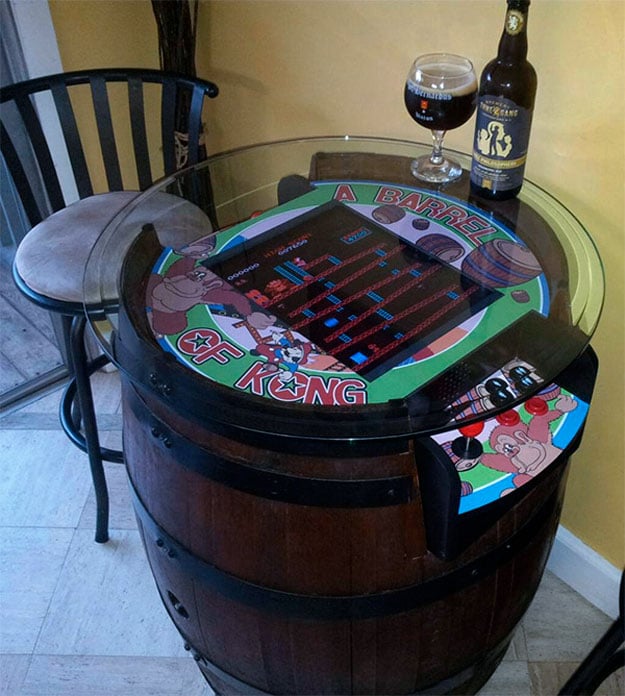 Handcrafted Donkey Kong Barrel Game Is Perfect For A Retro Happy Hour