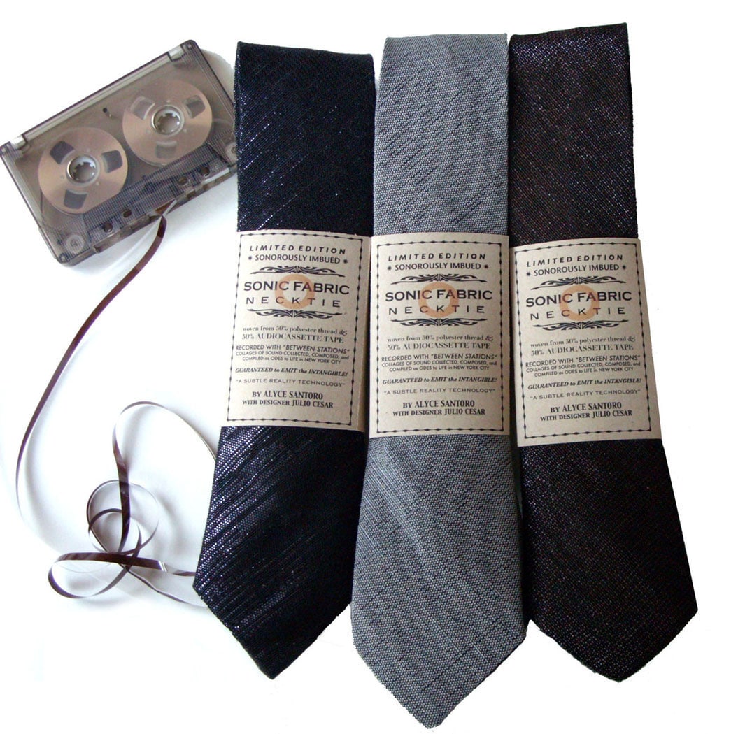 Retro Necktie Made With Real Cassette Tape Fabric That Can Play Music