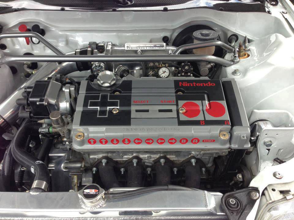 I Want This: NES Controller Car Engine Inside A 1989 Honda Civic