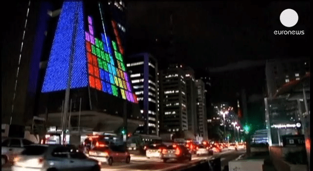 Building Facade Becomes Huge Retro Arcade Gaming Screen In Brazil