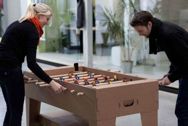 Fantastic Cardboard Foosball Table Made From All Recyclable Materials