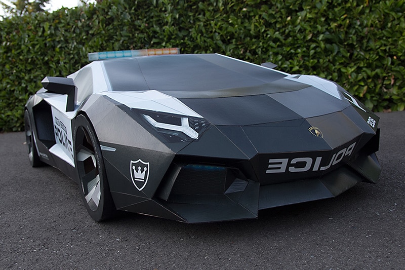 Almost Life-Size Lamborghini Replica Made From Cardboard And Paper
