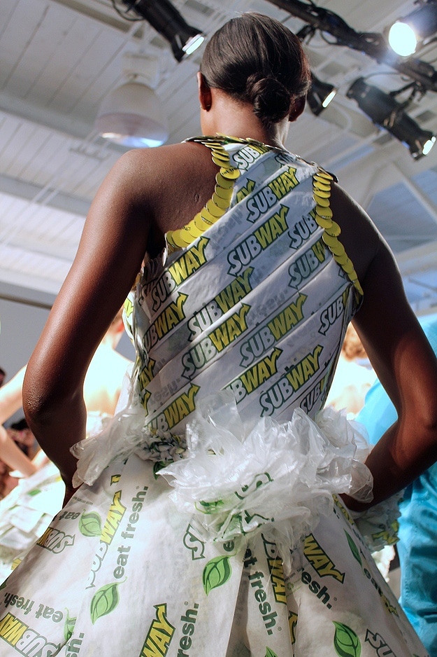 Couture Dresses Made From Subway Sandwich Wrappers And Napkins