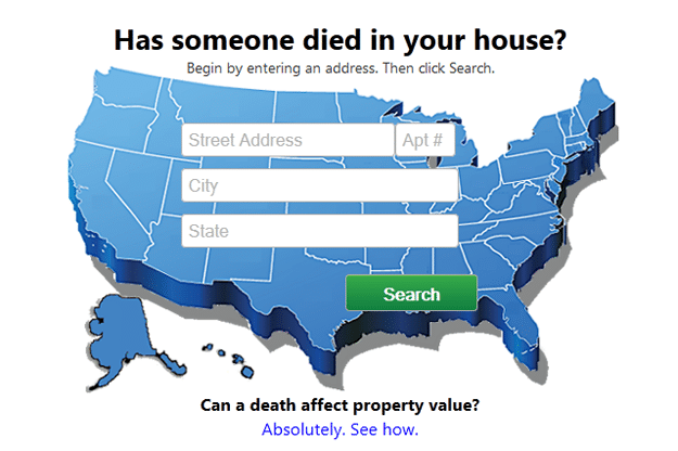 Died In House Website Tells Homeowners If Someone Died In Their House