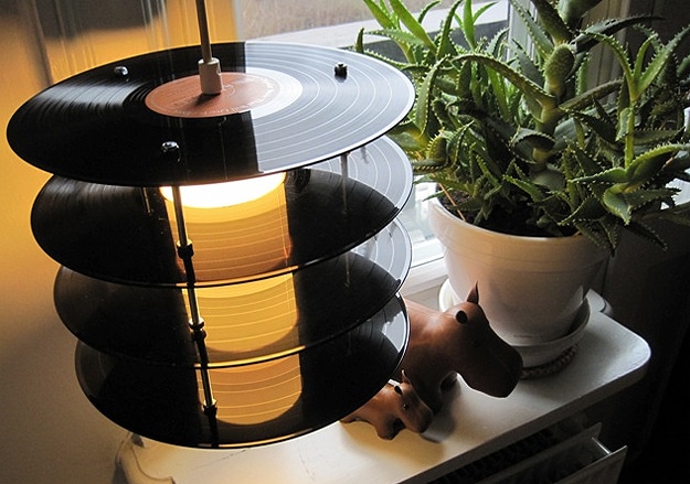Old School Vinyl Records Recycled Into Nostalgic Retro Lamps