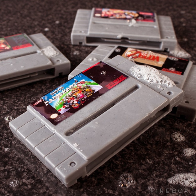 Geeky Clean: Real-Looking SNES & Game Boy Cartridge Soaps