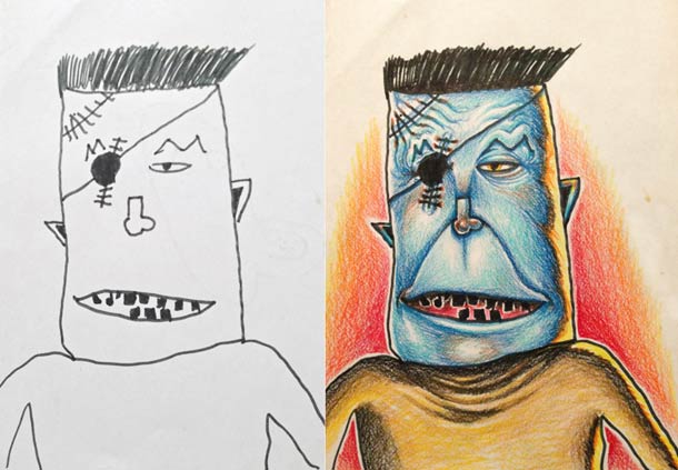 Father Turns His Kid’s Doodles Into Awesome & Beautiful Art