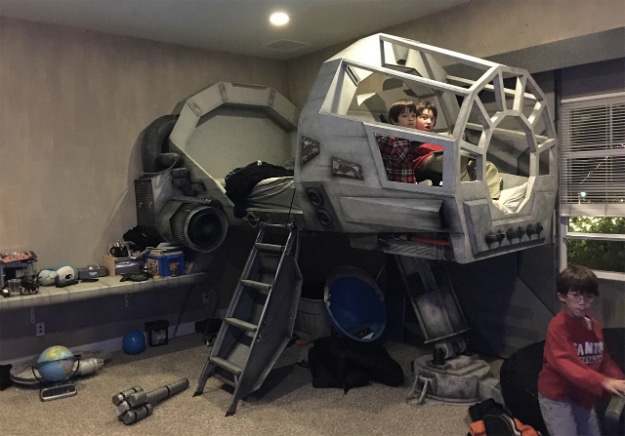 Dad Of The Year Builds Amazing Millennium Falcon Bed