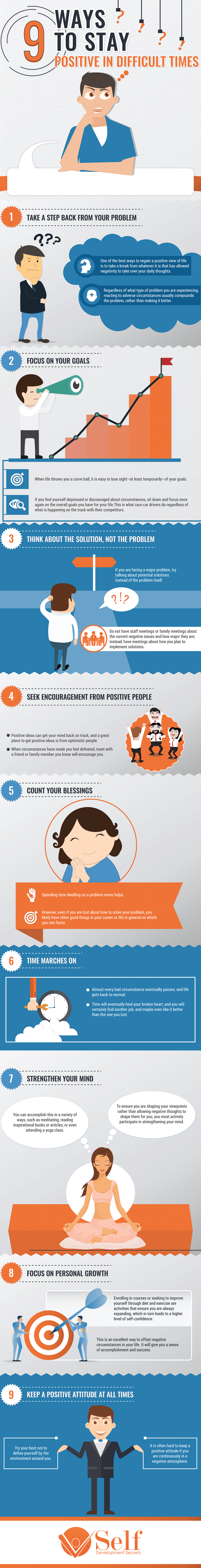 9 Ways To Stay Positive During Difficult Times [Infographic]
