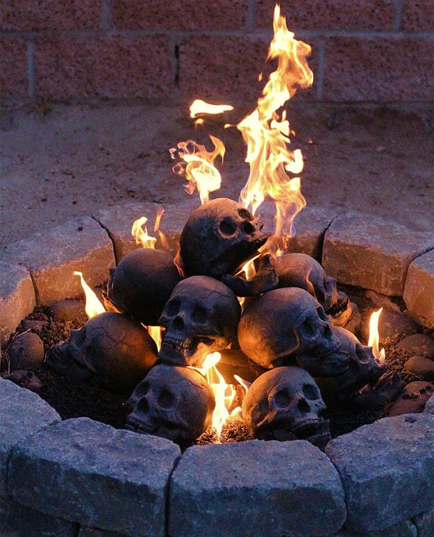 These Freakishly Real Gas Fireplace Skull Logs Are The Perfect Nightmare Fuel