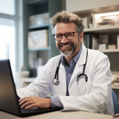 Doctor Laptop Web Scraping App Healthcare